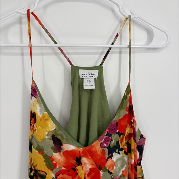 Nicole Miller Green Watercolor Floral Maxi Dress - Picture 3 of 9